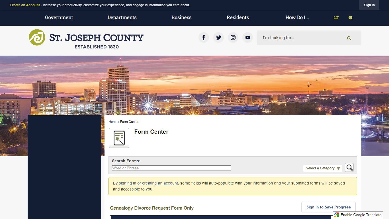 Form Center • St. Joseph County, IN • CivicEngage